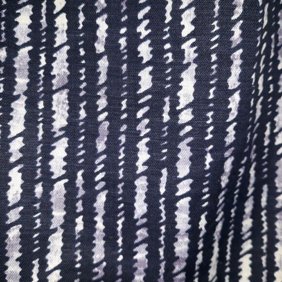 Ann Taylor Loft Linen Mini A-line Skirt Vertical Striped Ribbon Waist Blk Sz 8 - Picture 5 of 12